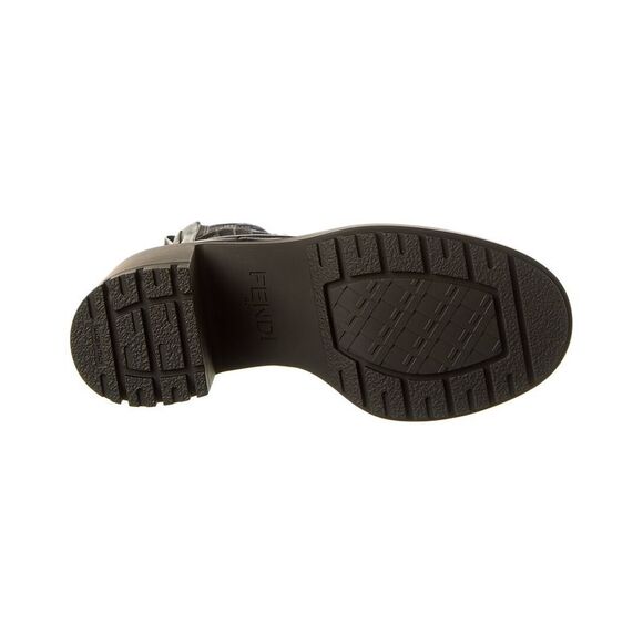 Fendi Ff Logo Domino Leather Boot, Black - Picture 4 of 5